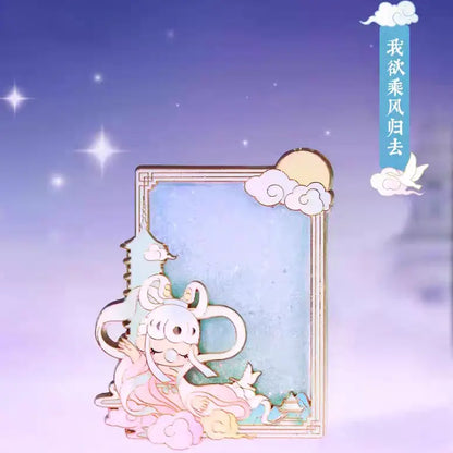 Nanci Poetic Beauty Metal Quicksand Mahjong Fridge Magnet Series Blind Box