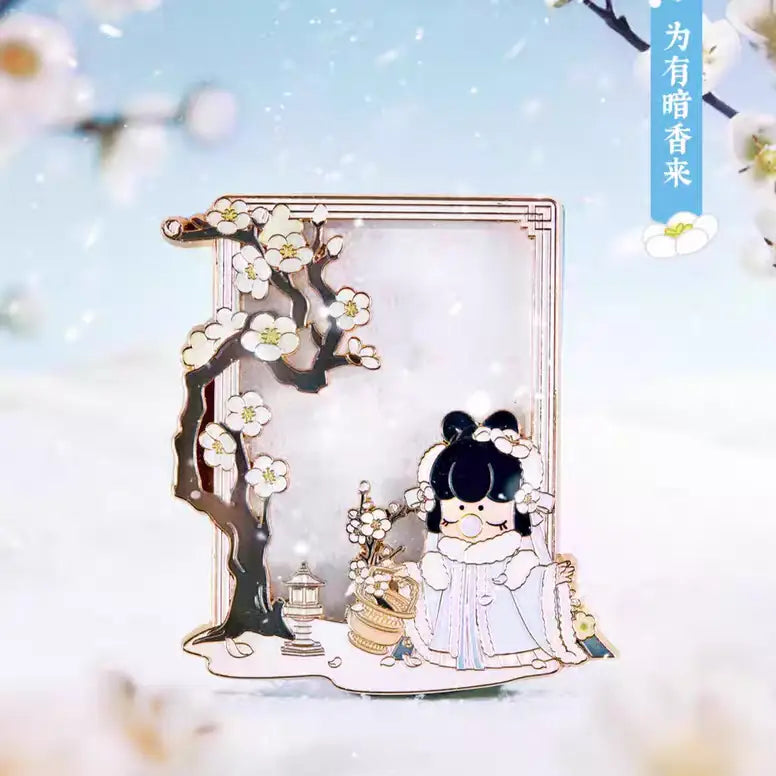 Nanci Poetic Beauty Metal Quicksand Mahjong Fridge Magnet Series Blind Box