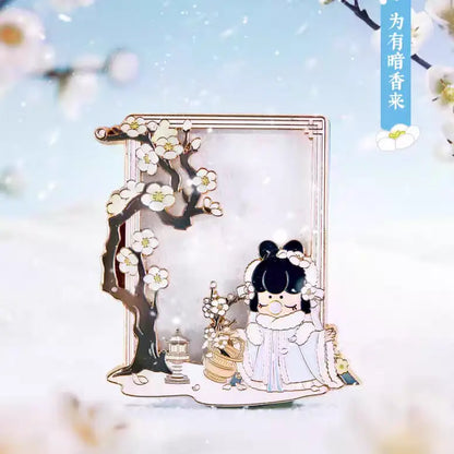 Nanci Poetic Beauty Metal Quicksand Mahjong Fridge Magnet Series Blind Box