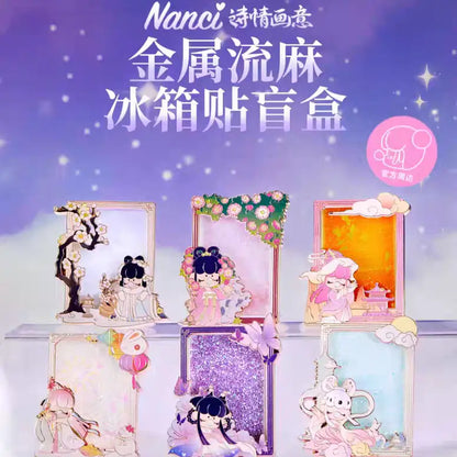 Nanci Poetic Beauty Metal Quicksand Mahjong Fridge Magnet Series Blind Box