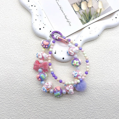 【D003】DIY Dopamine Double Circle Hand-Painted Bead Phone Chain（Pre-Sale)