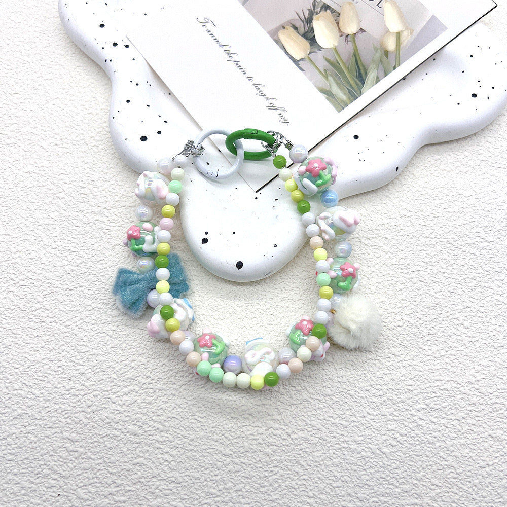 【D003】DIY Dopamine Double Circle Hand-Painted Bead Phone Chain（Pre-Sale)