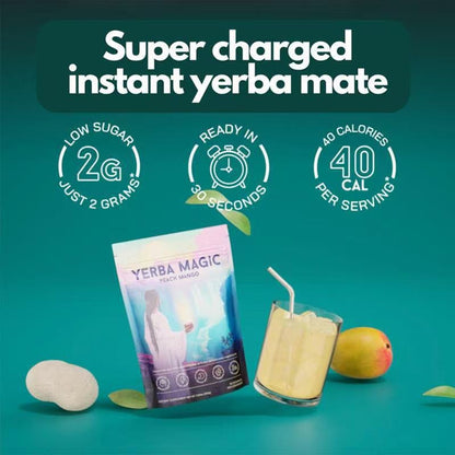 Yerba Magic|Peach Mango (330G) -High-Quality Instant Tea Powder